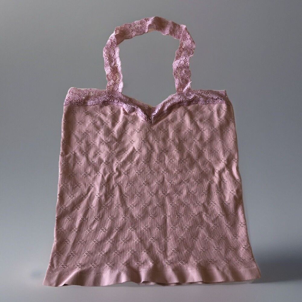 Free People Intimately Eyelet Lace Accent Halter Top Lilac Size M/L